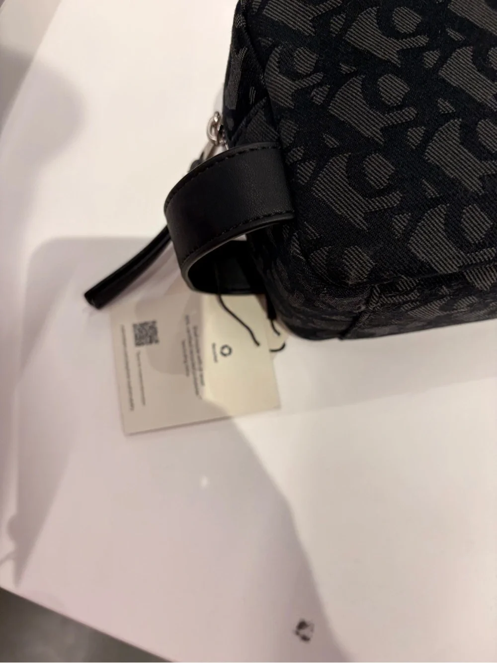 Calvin Klein Black Patterned Cosmetic Pouch with large logo new with tag